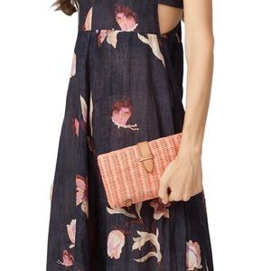 J. Crew Rattan Pink Clutch Bag